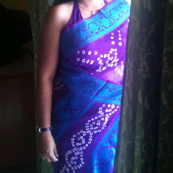 Cotton silk bandhani saree